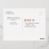 メリークリスマスニューイヤー4フォトコラージュ 箔シーズンポストカード (裏面)