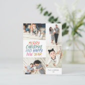 メリークリスマスニューカラフルイヤー4フォトコラージュ シーズンポストカード (スタンド正面)