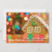 メリークリスマスニューホームアドレスジンジャーブレッドハウス シーズンカード (正面)