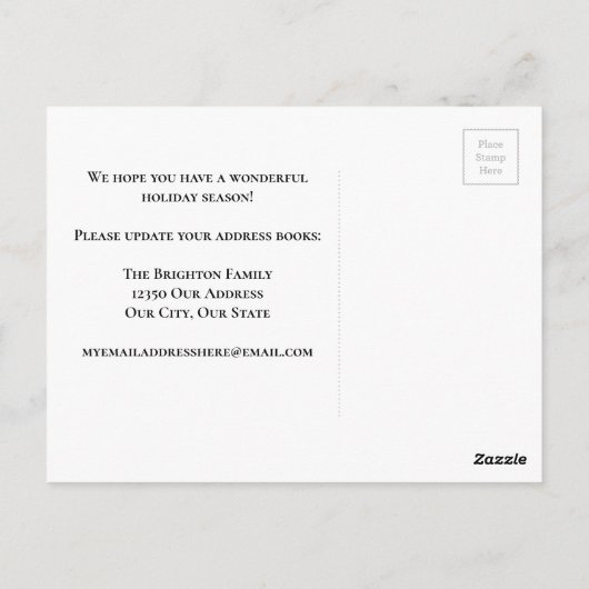 メリークリスマスニューホームアドレスジンジャーブレッドハウス ポストカード (裏面)