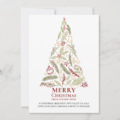 メリークリスマスニューホームパインとヒイラギの木 案内状 (正面)