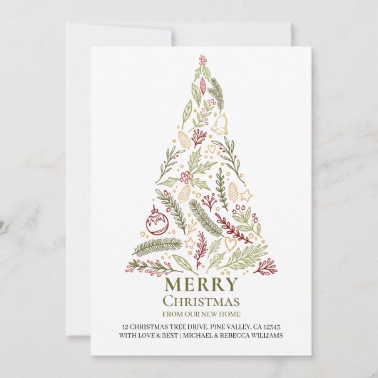 メリークリスマスニューホームパインホリーツリー 案内状 (正面)