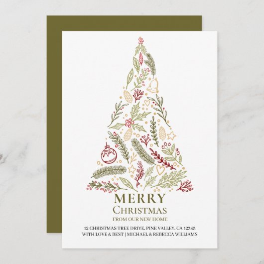 メリークリスマスニューホームパインホリーツリー 案内状 (正面/裏面)