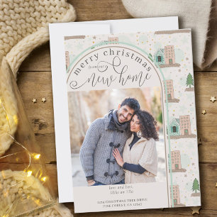 メリークリスマスニューホームフォトアパートメントムービング 案内状