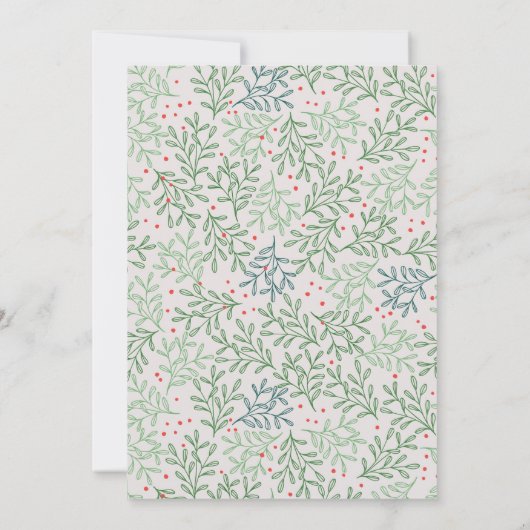 メリークリスマスニューホームフォトウィンターグリーン 案内状 (裏面)