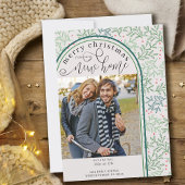 メリークリスマスニューホームフォトウィンターグリーン 案内状