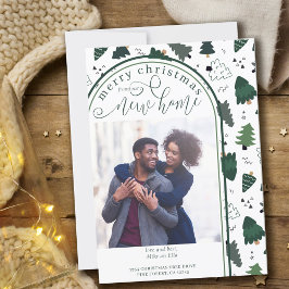 メリークリスマスニューホームフォトクリスマスパインツリー 案内状