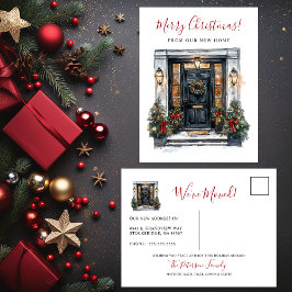 メリークリスマスニューホームフロントドアムービング 案内ポストカード