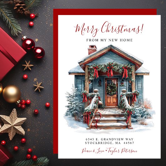 メリークリスマスニューホームフロントドアムービング 案内状