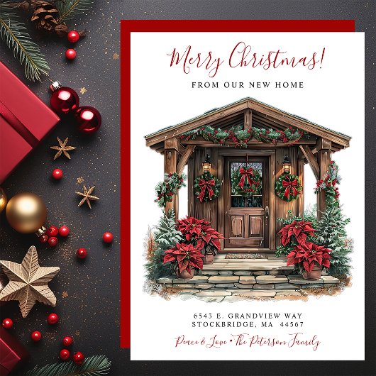 メリークリスマスニューホームフロントドアムービング 案内状