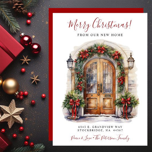 メリークリスマスニューホームフロントドアムービング 案内状
