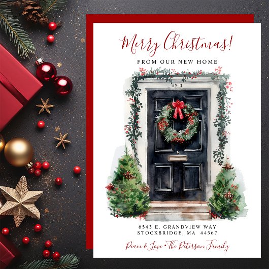 メリークリスマスニューホームフロントドアムービング 案内状