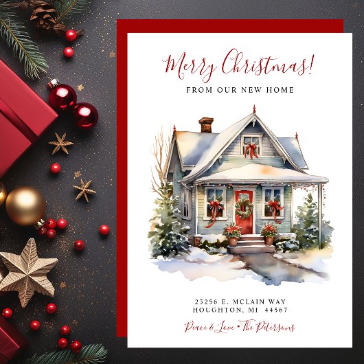 メリークリスマスニューホームムービング 案内状