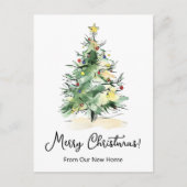 メリークリスマスニューホームモダンクリスマスツリー 案内ポストカード (正面)