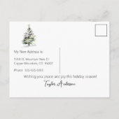 メリークリスマスニューホームモダンクリスマスツリー 案内ポストカード (裏面)