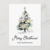 メリークリスマスニューホームモダンクリスマスツリー 案内ポストカード (正面)