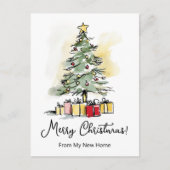 メリークリスマスニューホームモダンクリスマスツリー 案内ポストカード (正面)