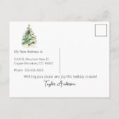 メリークリスマスニューホームモダンクリスマスツリー 案内ポストカード (裏面)