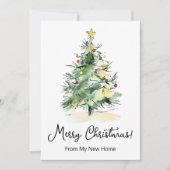 メリークリスマスニューホームモダンクリスマスツリー 案内状 (正面)