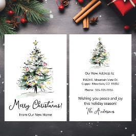 メリークリスマスニューホームモダンクリスマスツリー 案内状