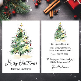 メリークリスマスニューホームモダンクリスマスツリー 案内状