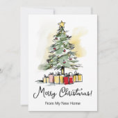 メリークリスマスニューホームモダンクリスマスツリー 案内状 (正面)