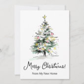 メリークリスマスニューホームモダンクリスマスツリー 案内状 (正面)