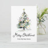 メリークリスマスニューホームモダンクリスマスツリー 案内状 (スタンド正面)