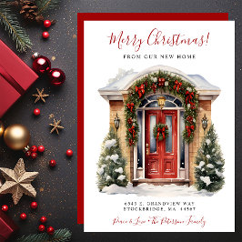 メリークリスマスニューホームレッドドアムービング 案内状