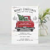 メリークリスマスニューホームヴィンテージレッドトラック移動 案内状 (スタンド正面)