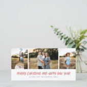 メリークリスマスニューモダンイヤー3フォトコラージョ シーズンカード (スタンド正面)