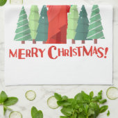 メリークリスマスニューヨークサンタクロースのリブの像 キッチンタオル (折り畳み)