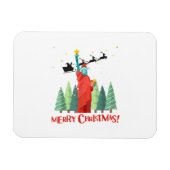 メリークリスマスニューヨークサンタクロースのリブの像 マグネット (横)