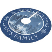 メリークリスマスニューヨークシティウィンターランドスケープ ブラッシュドポリエステルツリースカート (アングル)