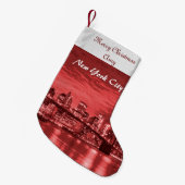 メリークリスマスニューヨークシティスカイライン スモールクリスマスストッキング (正面 (吊り時))
