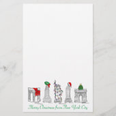 メリークリスマスニューヨークシティホリデーランドマークスNY 便箋 (正面)