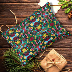 メリークリスマスニューログラフィック&ブラックライン アクセントクッション