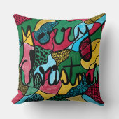 メリークリスマスニューログラフィック&ブラックライン クッション (正面)