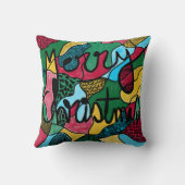 メリークリスマスニューログラフィック&ブラックライン クッション (裏面)