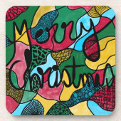 メリークリスマスニューログラフィック&ブラックライン コースター (正面)