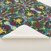 メリークリスマスニューログラフィック&ブラックライン シェルパブランケット (3/4)