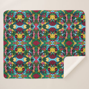 メリークリスマスニューログラフィック&ブラックライン シェルパブランケット