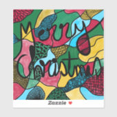 メリークリスマスニューログラフィック&ブラックライン シール (シート)