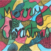 メリークリスマスニューログラフィック&ブラックライン シール (正面)