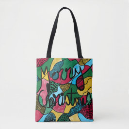 メリークリスマスニューログラフィック&ブラックライン トートバッグ