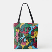 メリークリスマスニューログラフィック&ブラックライン トートバッグ (裏面)