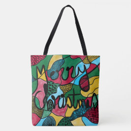 メリークリスマスニューログラフィック&ブラックライン トートバッグ