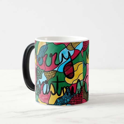 メリークリスマスニューログラフィック&ブラックライン モーフィングマグカップ (正面左)