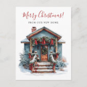 メリークリスマスニュー素朴ホームフロントドアムービング 案内ポストカード (正面)