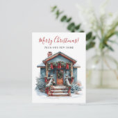 メリークリスマスニュー素朴ホームフロントドアムービング 案内ポストカード (スタンド正面)
